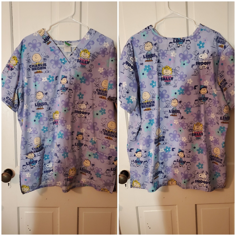 Charlie brown theme scrub top